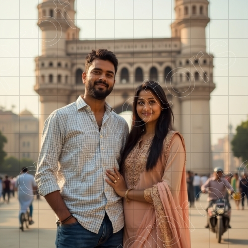 Couple at Charminar