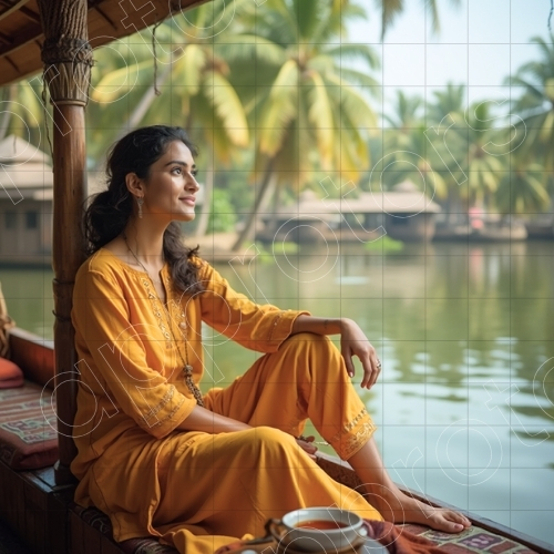 Indian Woman on Houseboat